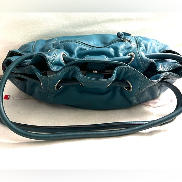 Blue Green Leather Shoulder Bag Handbag by Tignanello - Picture 11 of 16